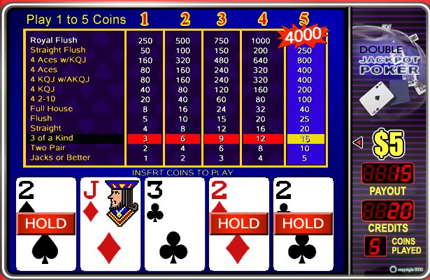 Double Jackpot Poker - $10 No Deposit Casino Bonus